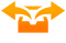 An inbox with two arrows coming out of it
